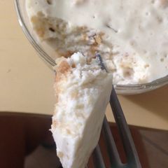 A picture of Mug cheesecake microwaved.