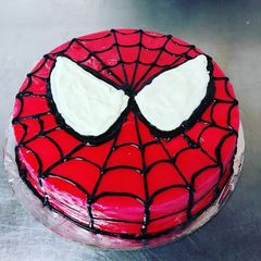 A picture of Spiderman cake.