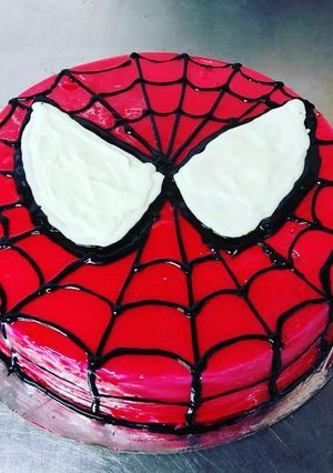 A picture of Spiderman cake.