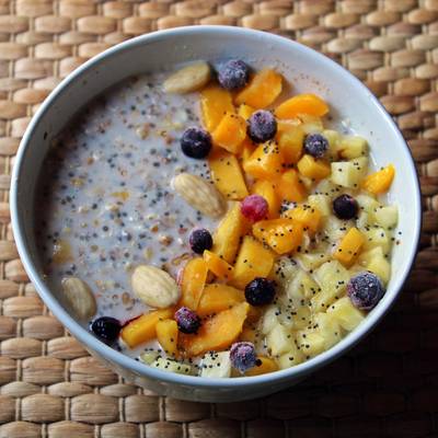 Avena reposada con semillas y fruta Receta de Micocinaesunjardin- Cookpad