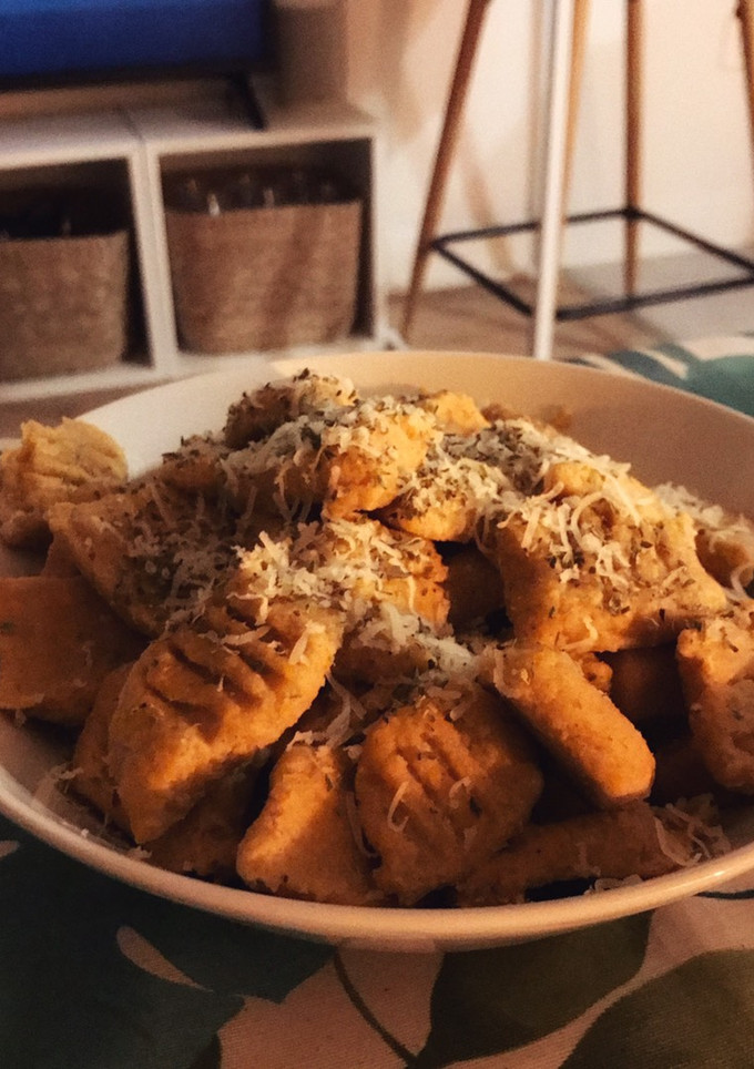 Una foto de Ñoquis de calabaza y avena