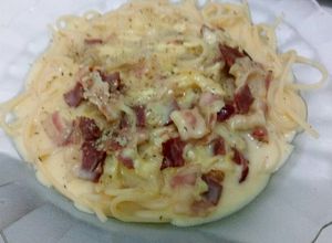 Foto resep Spaghetti pork bacon carbonara