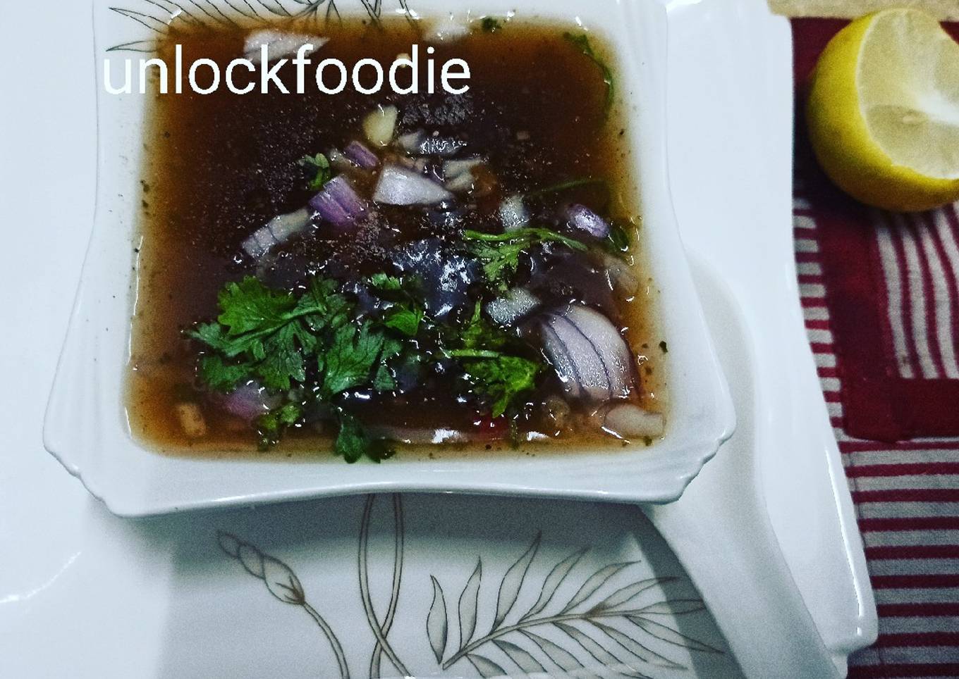 Manchurian soup with sour vegetables