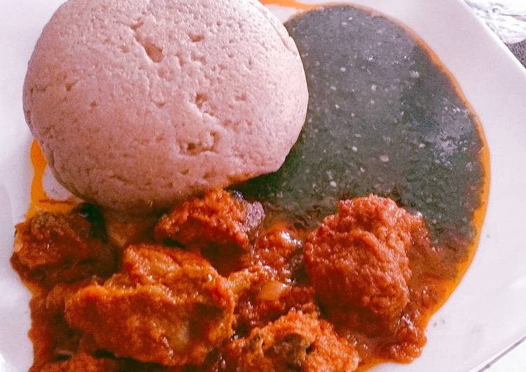 Recipe of Perfect Wheat with Ewedu and Tomatoes Stew