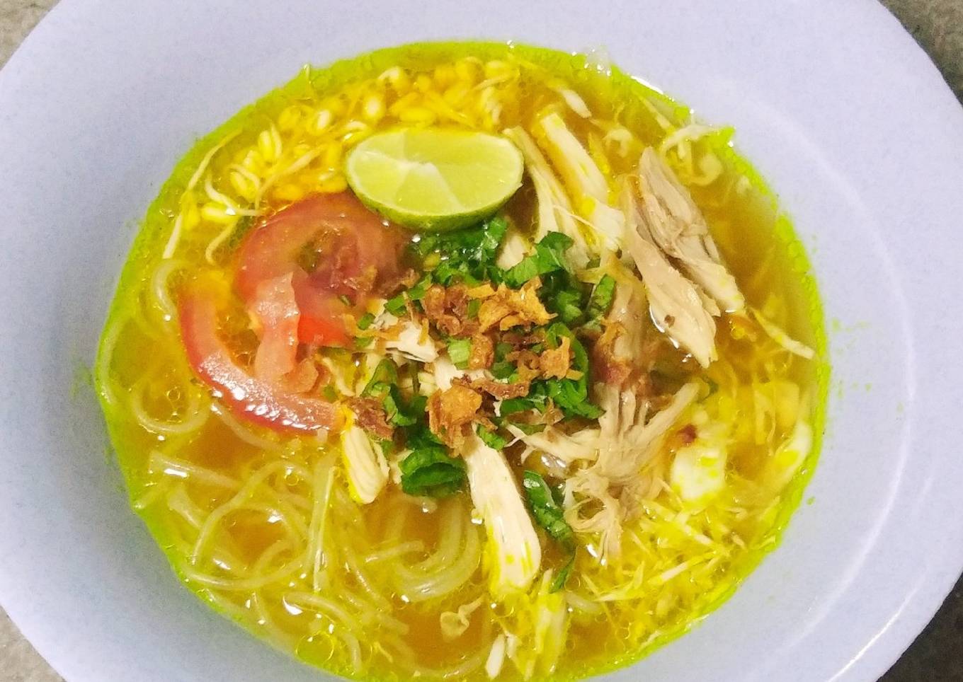 Resep soto ayam bening kuning ala mamicay