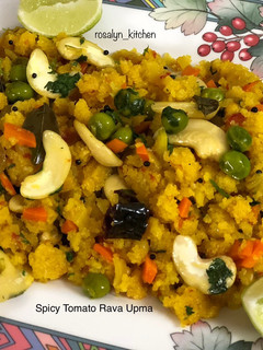 A picture of Spicy Tomato Rava Upma.