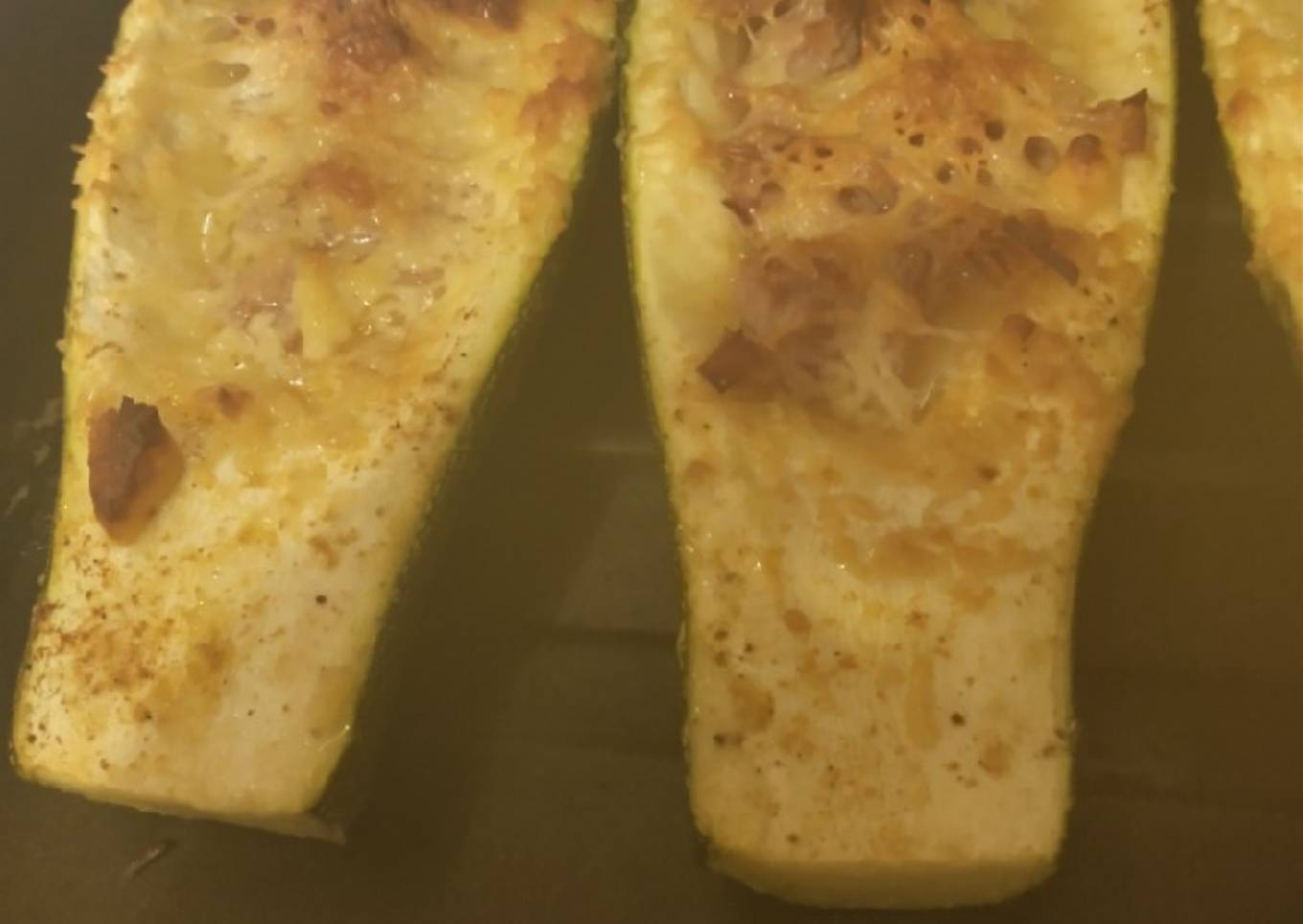 Calabazas rellenas de jamón y queso horneadas