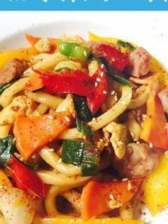 和風野菜炒烏龍麵 的食譜成品照片