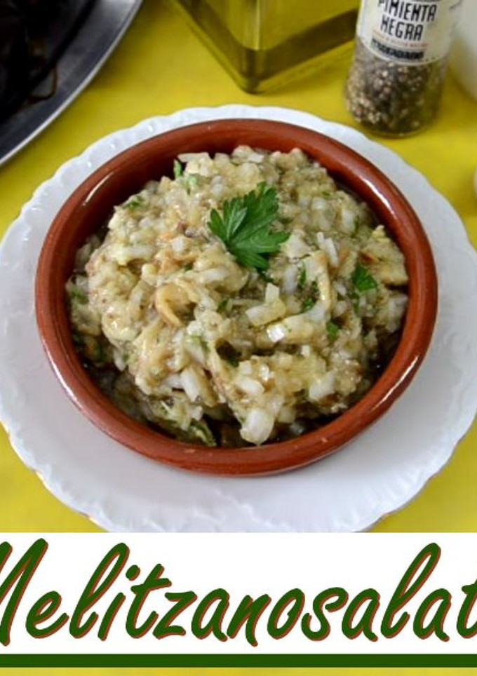 Una foto de Melitzanosalata, ensalada griega de berenjenas