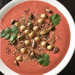 A picture of Beetroot Tahini & Hummus.