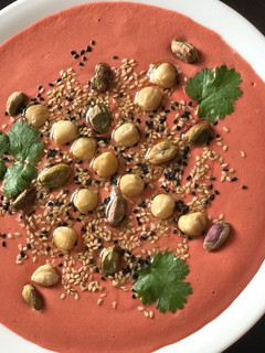 A picture of Beetroot Tahini & Hummus.