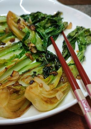 Una foto de Pak choi, la col asiática