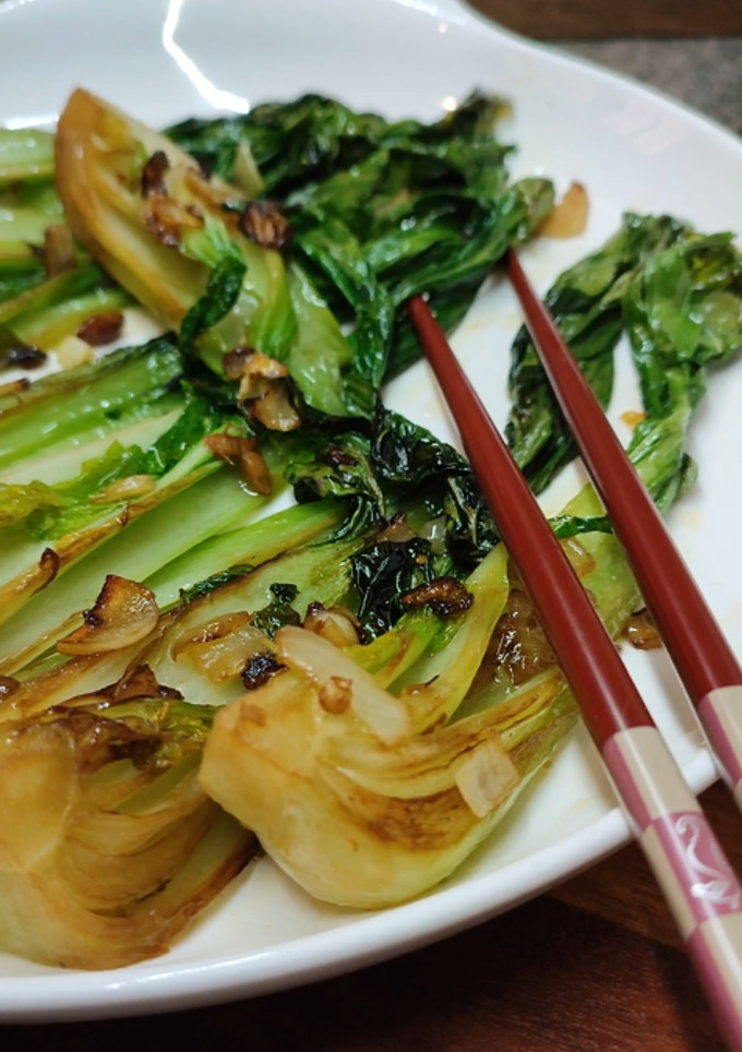Una foto de Pak choi, la col asiática