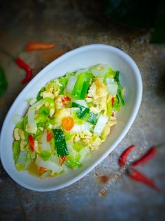 Foto resep Sawi Putih Tumis Telur