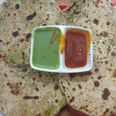 A picture of Matar paratha.