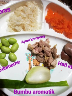 Foto resep Mpasi 4* hati ayam, ayam kampung, edamame slow cooker