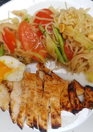 รูปของ อกไก่ย่าง ส้มตำปลาร้า