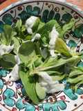 Feldsalat mit Blauschimmelkäsedressing