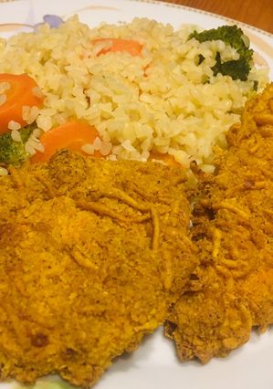 Zabpehelybundás csirkemell, zöldséges bulgurral 🥕🥦 recept fotója