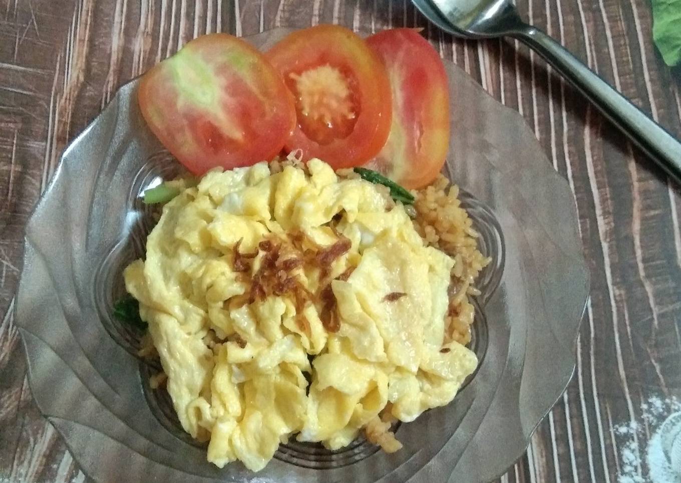 Nasi Goreng Tiram with Scrumble Egg