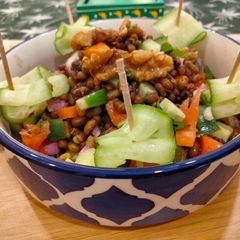 A picture of Moth sprouts and walnut salad.