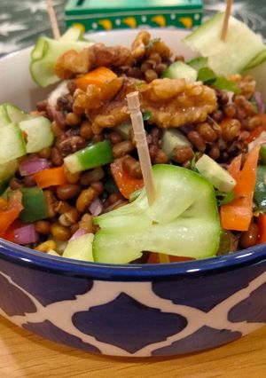 A picture of Moth sprouts and walnut salad.