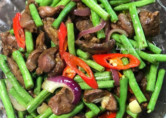 Resipi Tumis Hati Ayam Dan Kacang Panjang Oleh Kakak Faa Cookpad
