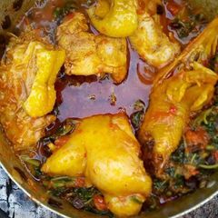A picture of Vegetable stew with turkey.