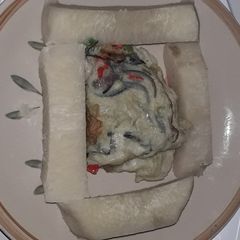 A picture of Yam and veg egg.