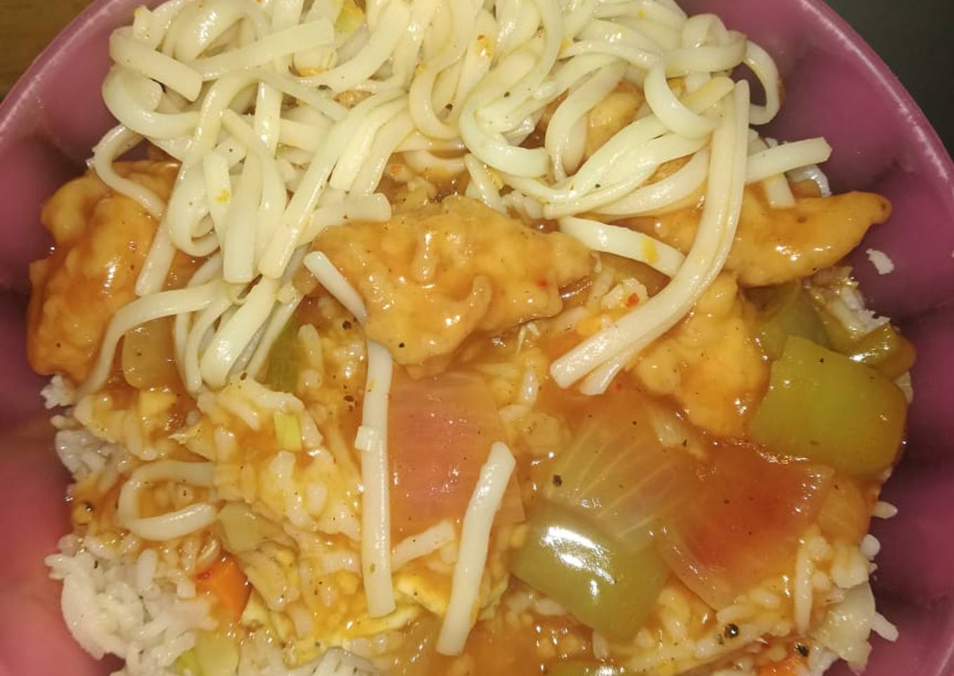 Chicken jalfarezi with fried rice