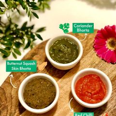 A picture of Plant based Bhortas.. #NewyearNewyou.
