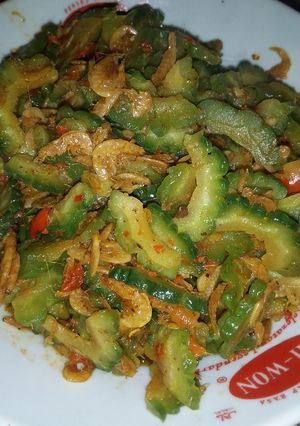 Foto resep Tumis pare udang rebon
