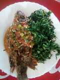 Fish stew and greens
