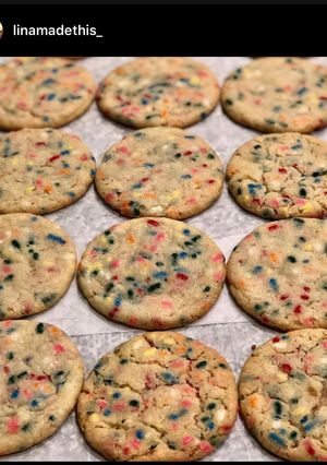 A picture of Birthday Cake Cookies 🎉🎈.