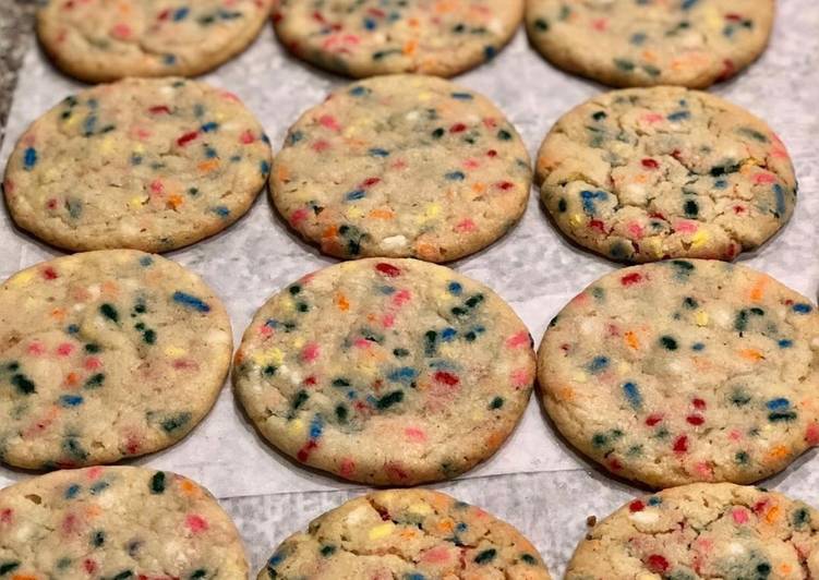 Recipe: Appetizing Birthday Cake Cookies ??