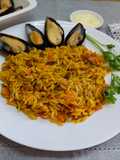 Pasta gurrullos con mejillones