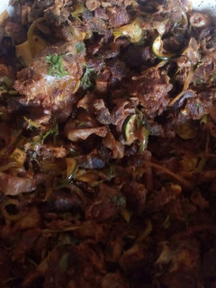 A picture of Fry mutton matumbo.