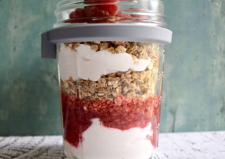 Recipe of Homemade Raspberry Granola Pots