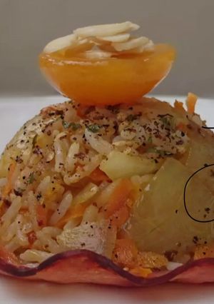 A picture of Onion And Carrot Fried Rice.