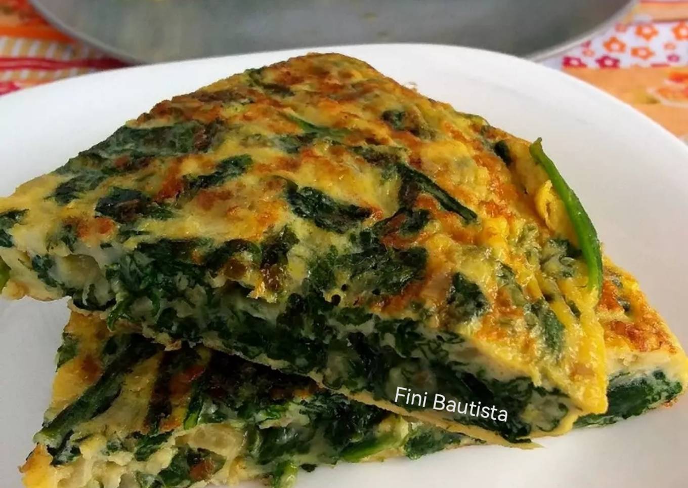 Tortilla de espinacas con queso