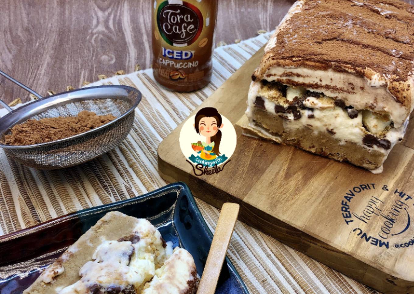 Tiramisu Ice Cream Cake (4 Bahan Saja!!!)
