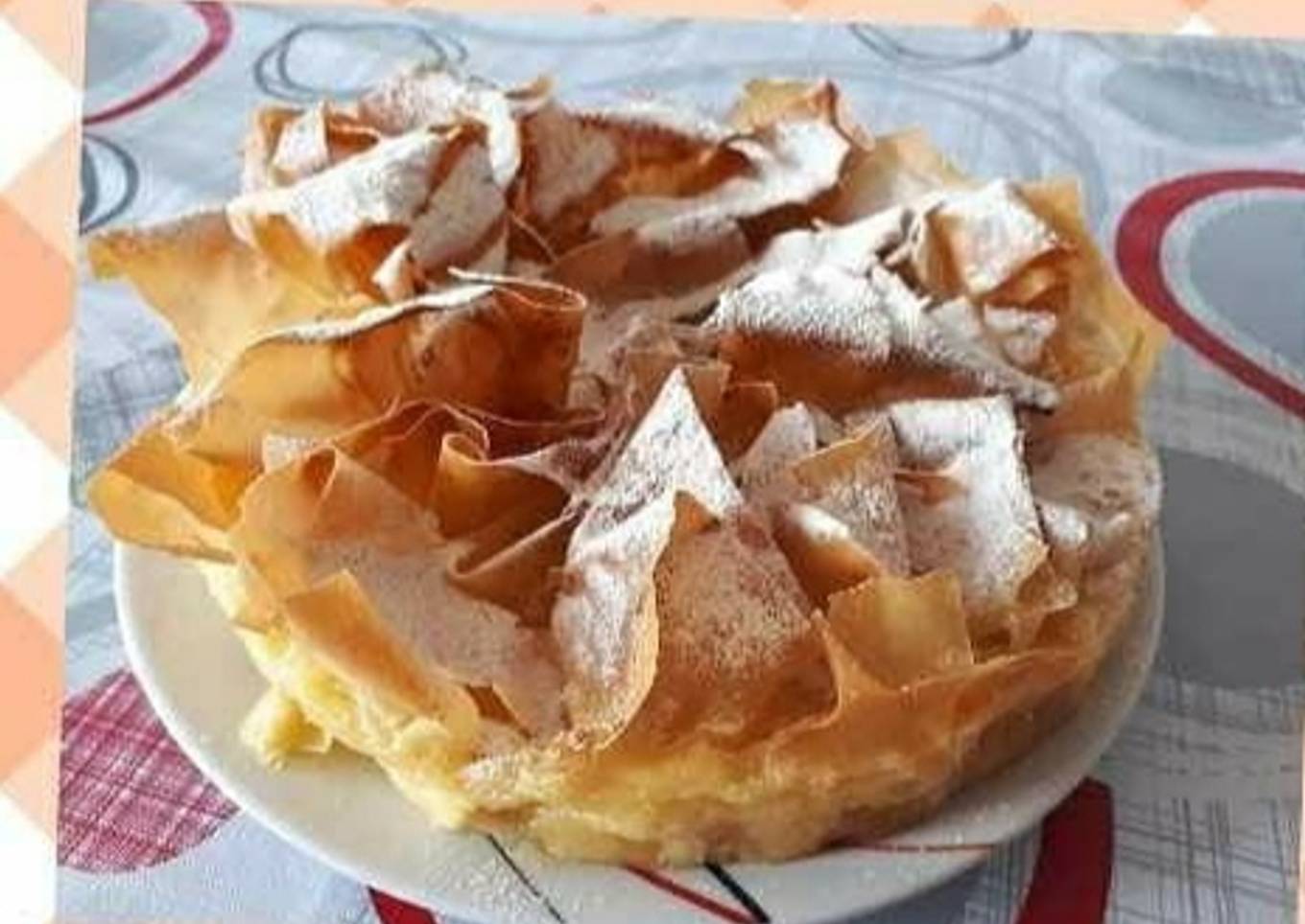 Pastel de crema con pasta filo