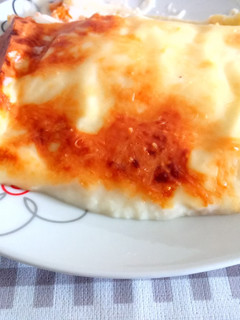 Una foto de Lasaña en porciones (con sobras de pollo)