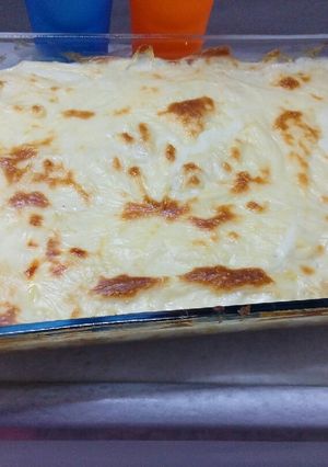 صورة لوصفة معكرونة بالجبنة والبشاميل