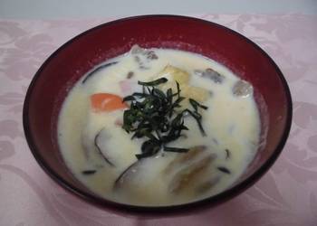 Easiest Way to Cook Appetizing Pork miso soup with mushrooms and milk