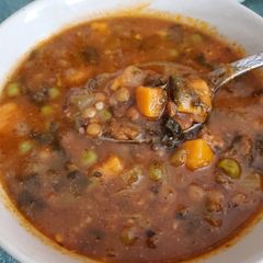 A picture of Sausage Lentil Vegetable Soup.