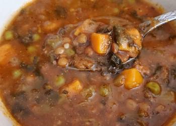 Easy Serving Recipe Sausage Lentil Vegetable Soup Most Delicious