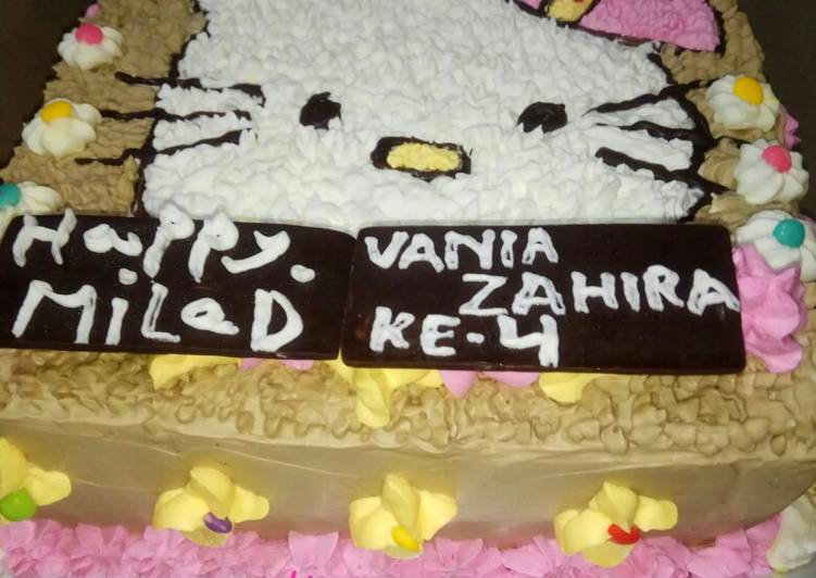 Resep Cake ultah hello Kitty Part 3 Mmanna 🎂💐🎉, Lezat