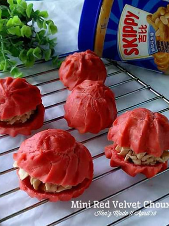 Cara Buat Mini Red velvet choux Kekinian