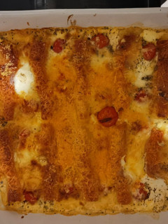 Sajtos tejszínes canelloni recept fotója